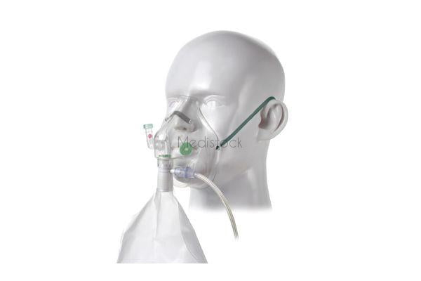 Non Rebreathe 100% oxygen adult mask with Respi-Check Valve and breathing indicator with tube-Medistock Medical Supplies