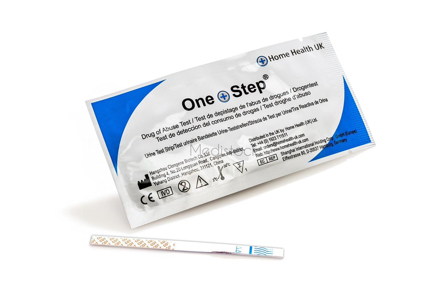 Drug test, one step home health brand 99% accurate, one test strip-Medistock Medical Supplies